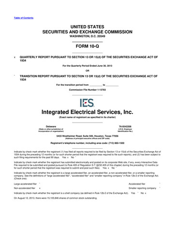 Thumbnail IES Holdings 10-Q Quarterly Report FY2013 
