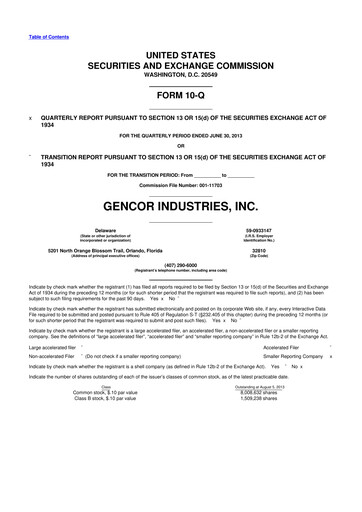 Thumbnail Gencor Industries
 10-Q Quarterly Report FY2013 