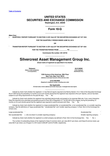 Vorschaubild Silvercrest Asset Management Group 10-Q Quartalsbericht  