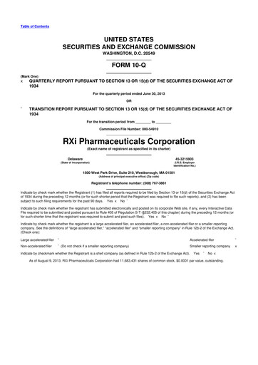 Vorschaubild Phio Pharmaceuticals 10-Q Quartalsbericht 2013 