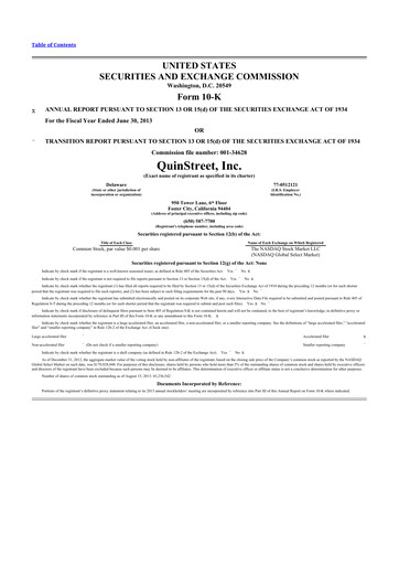 Thumbnail QuinStreet
 10-K Annual Report 2013