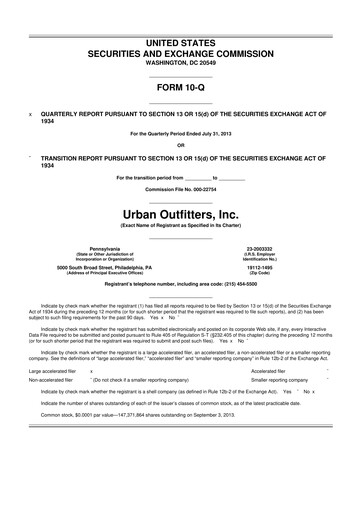 Thumbnail Urban Outfitters
 10-Q Quarterly Report FY2014 