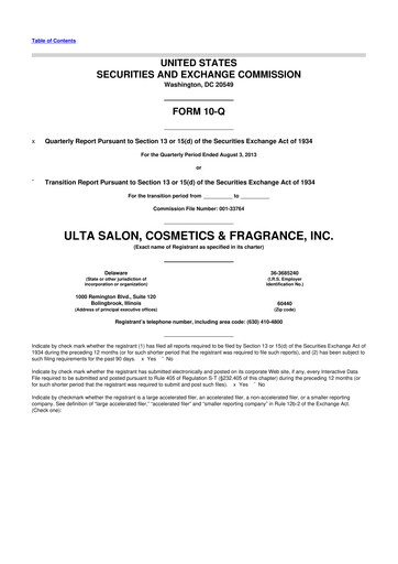 Thumbnail ULTA Beauty
 10-Q Quarterly Report FY2013 
