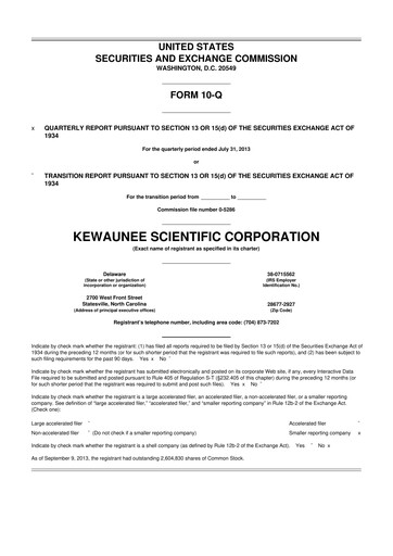 Thumbnail Kewaunee Scientific Corporation 10-Q Quarterly Report FY2014 
