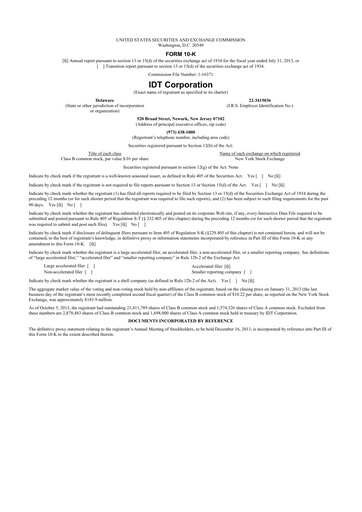 Thumbnail IDT Corporation
 10-K Annual Report 2013