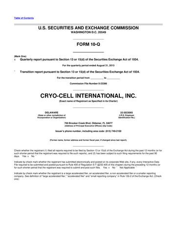 Thumbnail Cryo-Cell International 10-Q Quarterly Report FY2013 