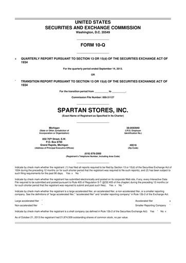 Miniature SpartanNash
 10-Q Rapport trimestriel 2014 