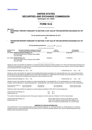 Thumbnail United Airlines Holdings
 10-Q Quarterly Report FY2013 