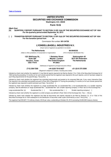 Thumbnail LyondellBasell 10-Q Quarterly Report FY2013 