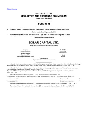 Thumbnail SLR Investment 10-Q Quarterly Report FY 