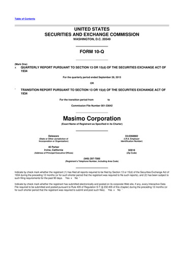 Thumbnail Masimo 10-Q Quarterly Report FY2013 