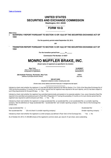 Thumbnail Monro 10-Q Quarterly Report FY2014 