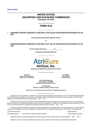 Miniature AtriCure 10-Q Rapport trimestriel 2013 
