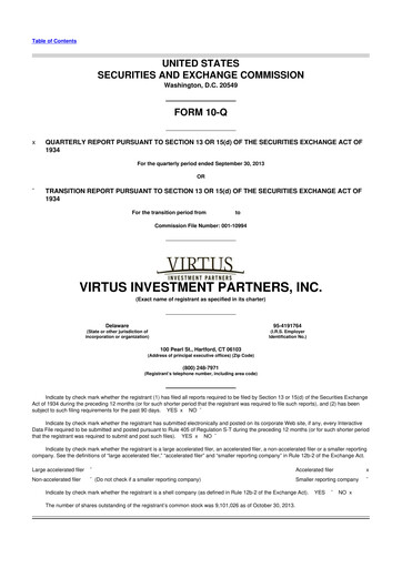 Thumbnail Virtus Investment Partners 10-Q Quarterly Report FY2013 