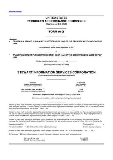 Thumbnail Stewart Information Services 10-Q Quarterly Report FY2013 