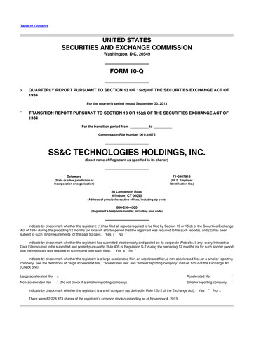 Thumbnail SS&C Technologies
 10-Q Quarterly Report FY2013 