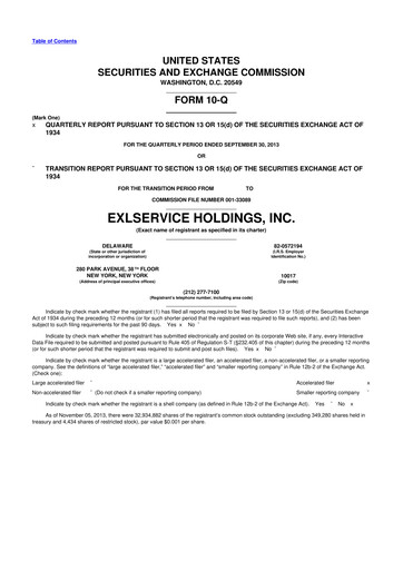 Thumbnail EXL Service
 10-Q Quarterly Report FY2013 