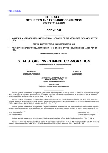 Thumbnail Gladstone Investment 10-Q Quarterly Report FY 