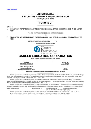 Miniature Perdoceo Education 10-Q Rapport trimestriel 2013 