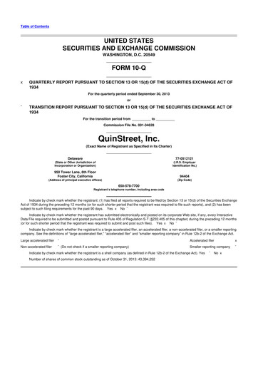 Thumbnail QuinStreet
 10-Q Quarterly Report FY 