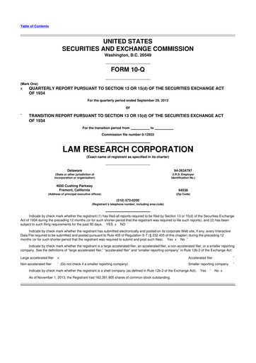 Thumbnail Lam Research 10-Q Quarterly Report FY2014 