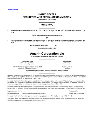 Thumbnail Amarin Corporation
 10-Q Quarterly Report FY2013 