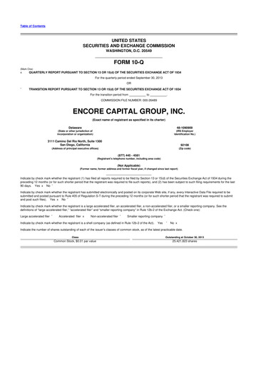 Thumbnail Encore Capital Group 10-Q Quarterly Report FY2013 