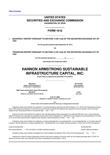 Miniature HASI (HA Sustainable Infrastructure Capita) 10-Q Rapport trimestriel 2013 