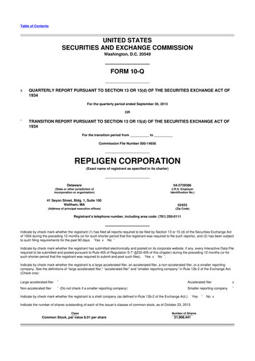 Thumbnail Repligen
 10-Q Quarterly Report FY2013 