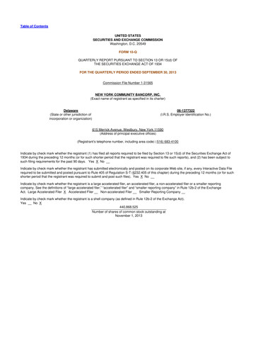 Thumbnail Flagstar Bank 10-Q Quarterly Report FY2013 