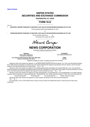 Thumbnail News Corp 10-Q Quarterly Report FY2014 