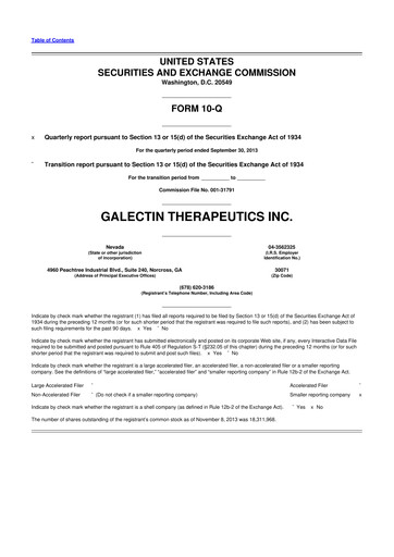 Vorschaubild Galectin Therapeutics 10-Q Quartalsbericht 2013 