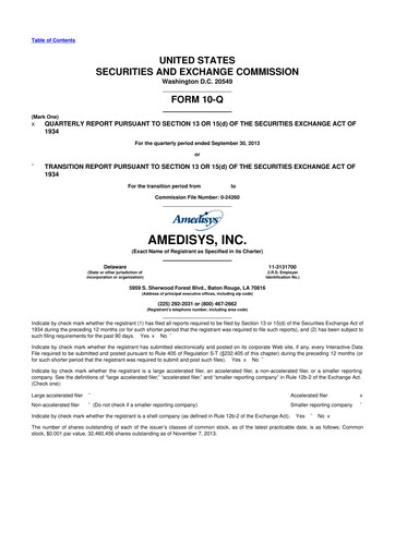 Thumbnail Amedisys 10-Q Quarterly Report FY 