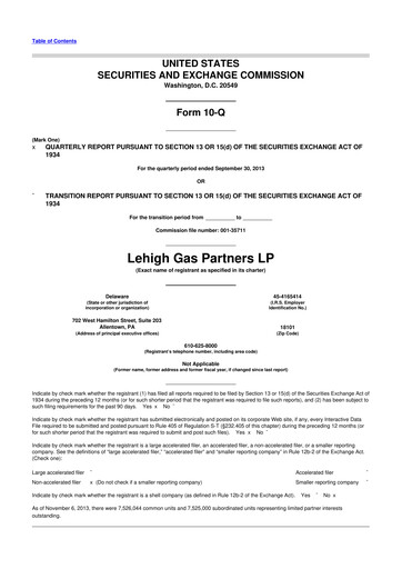 Miniature CrossAmerica Partners 10-Q Rapport trimestriel 2013 
