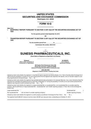 Vorschaubild Viracta Therapeutics 10-Q Quartalsbericht 2013 