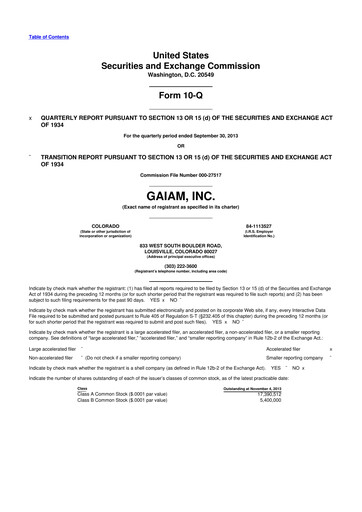 Thumbnail Gaia 10-Q Quarterly Report FY 