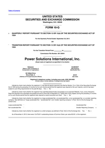 Thumbnail Power Solutions International 10-Q Quarterly Report FY2013 Q3