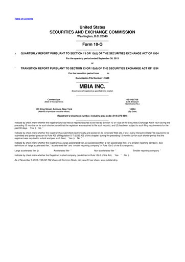 Thumbnail MBIA 10-Q Quarterly Report FY2013 