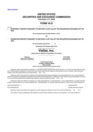 Thumbnail ViaSat 10-Q Quarterly Report FY2014 