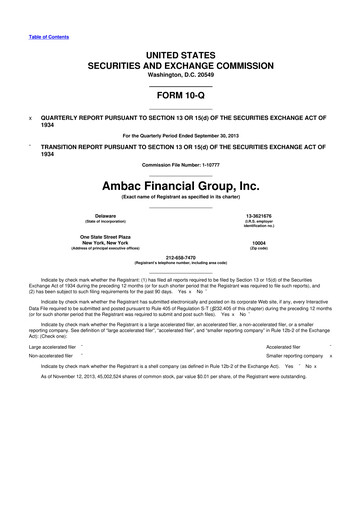Vorschaubild Octave Specialty Group 10-Q Quartalsbericht 2013 