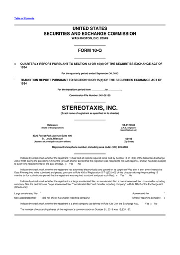 Thumbnail Stereotaxis 10-Q Quarterly Report FY2013 