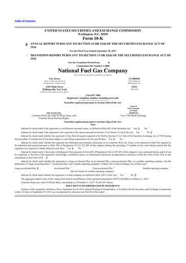 Thumbnail National Fuel Gas
 10-K Annual Report 2013