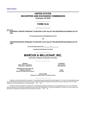 Thumbnail Marcus & Millichap 10-Q Quarterly Report FY2013 