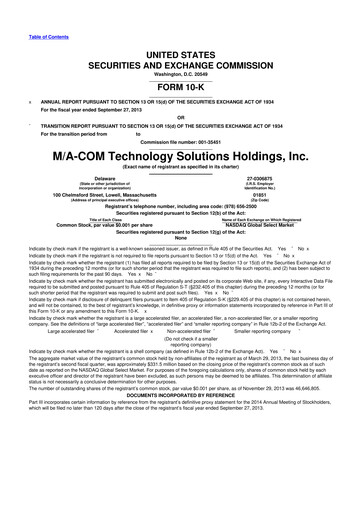 Thumbnail MACOM Technology Solutions 10-K Annual Report 2013
