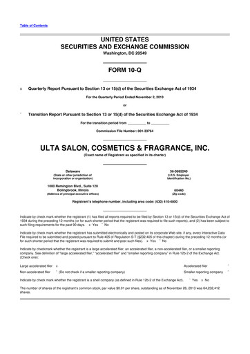 Thumbnail ULTA Beauty
 10-Q Quarterly Report FY2013 