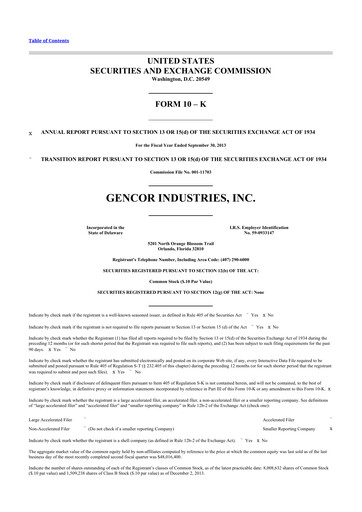 Thumbnail Gencor Industries
 10-K Annual Report 2013