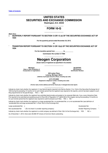 Thumbnail Neogen 10-Q Quarterly Report FY2014 