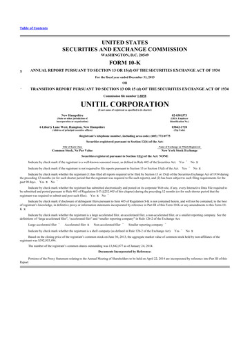 Thumbnail Unitil Corporation
 10-K Annual Report 2013