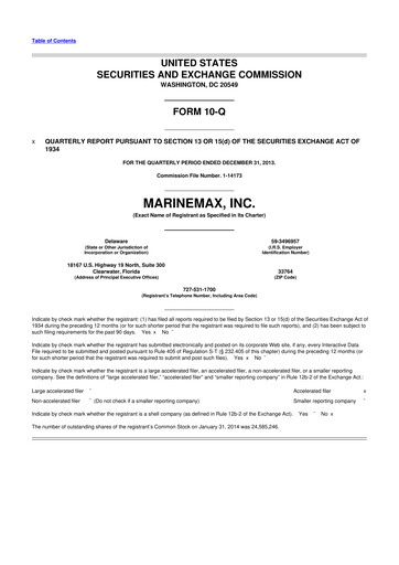 Thumbnail MarineMax 10-Q Quarterly Report FY2014 