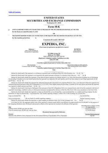 Thumbnail Expedia Group 10-K Annual Report 2013